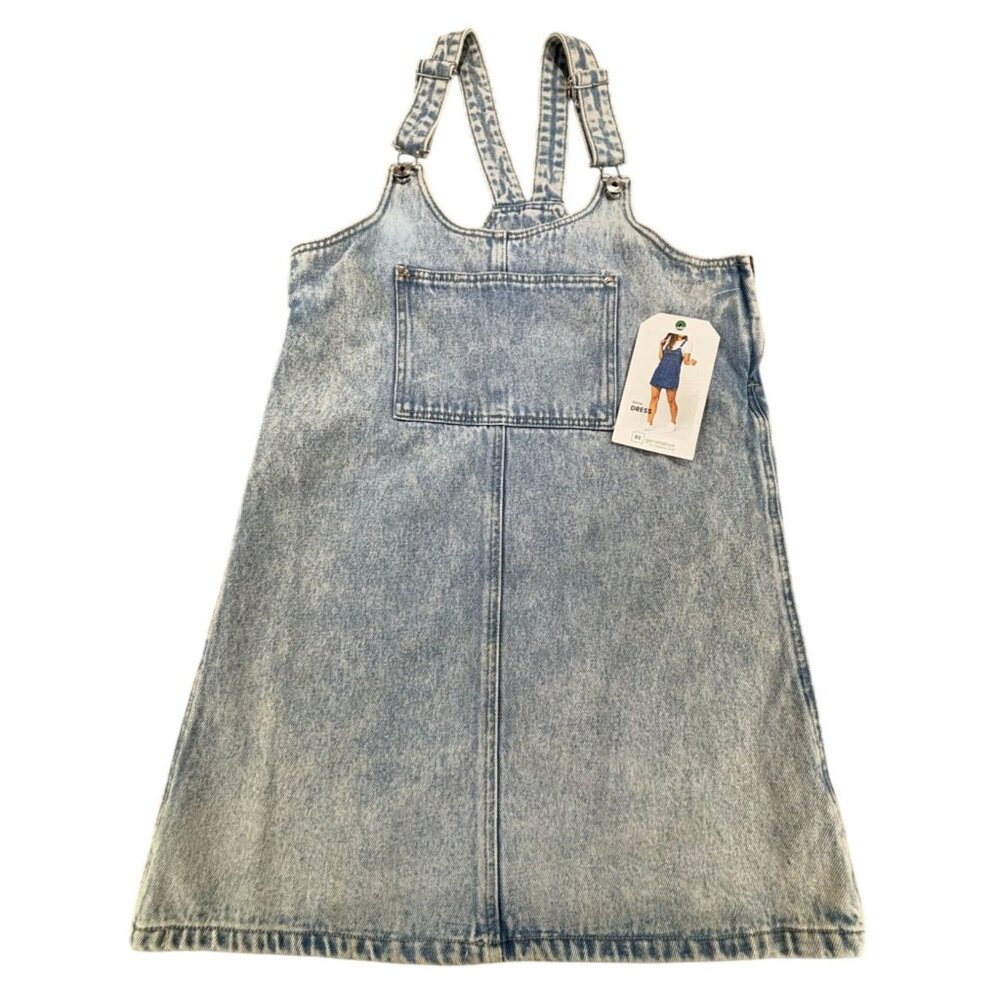 Regeneration By Celebrity Pink Daisy Dress Overall Denim Jumper Womens XS - Picture 1 of 7